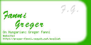 fanni greger business card